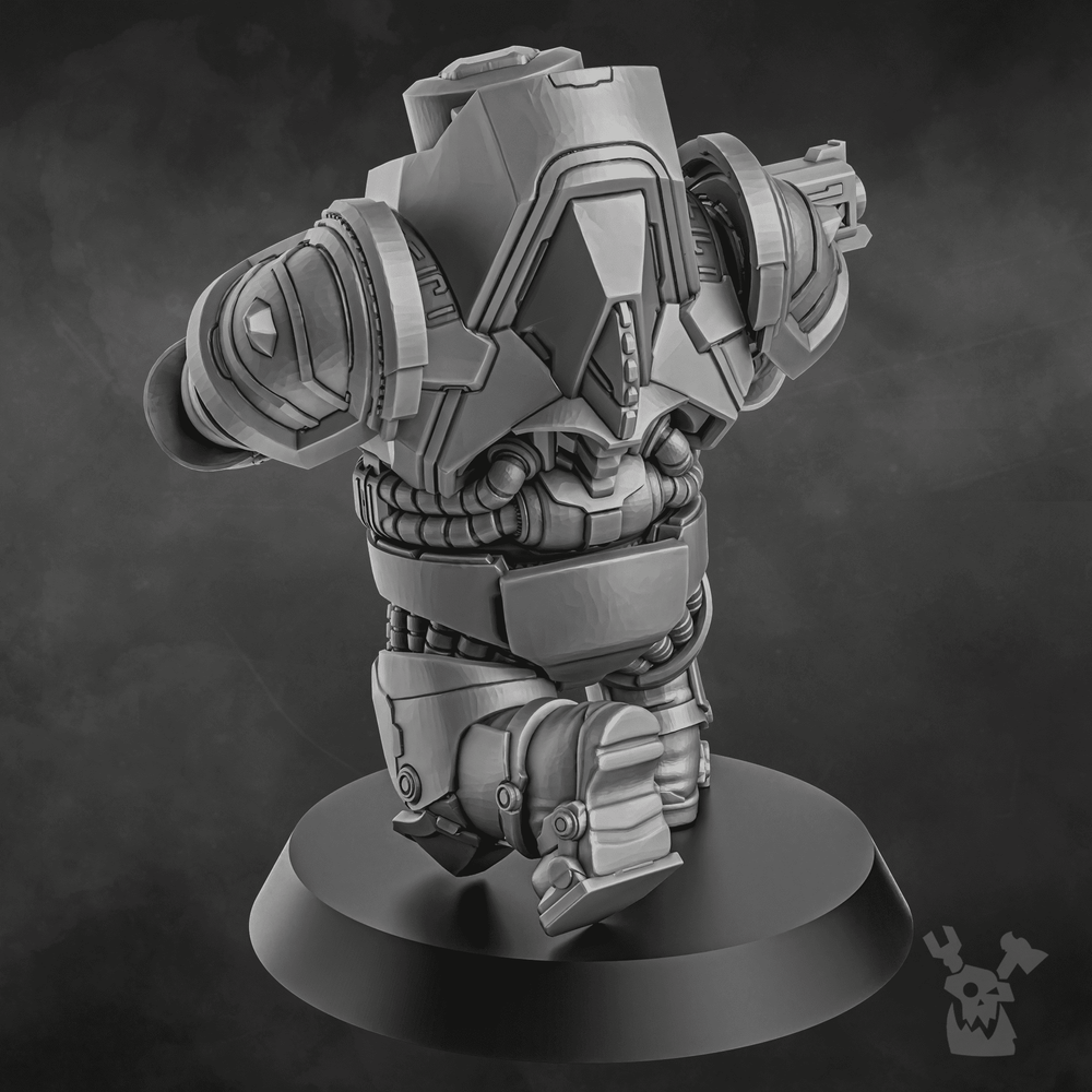 Space Dwarf Nibelung Warrior, proxy miniature, infantry, 28mm heroic scale unpainted resin, view 6