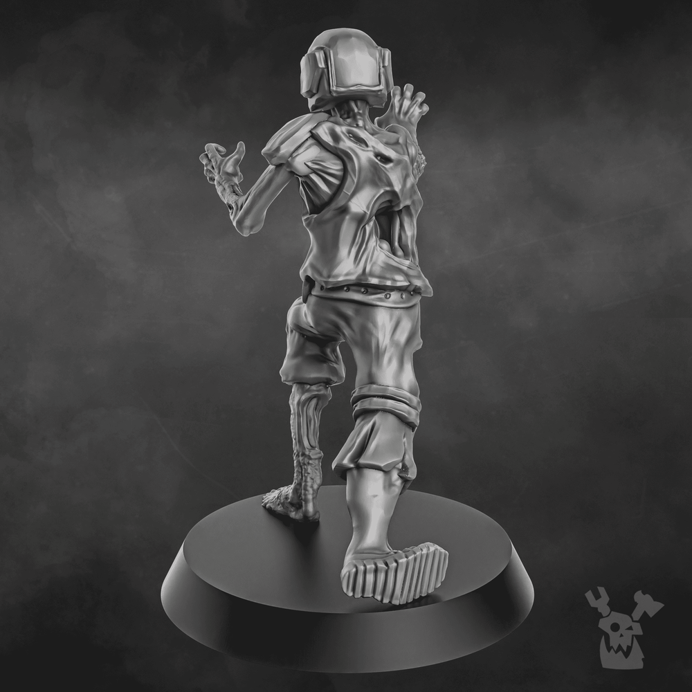 Plague Knights Zombie, proxy miniature, 28mm heroic scale unpainted resin, view 4