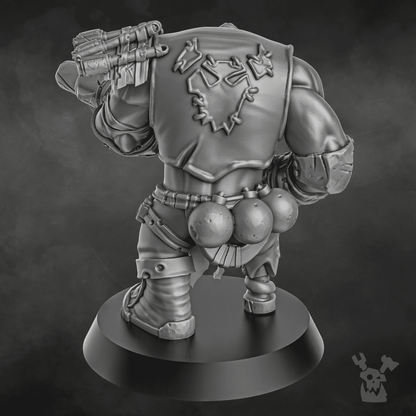 Orks Boombo Boy, proxy miniature, 28mm heroic scale unpainted resin, view 6