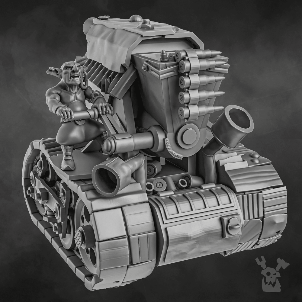 Orks Gobbo Wagon, proxy miniature, 28mm heroic scale unpainted resin, view 9
