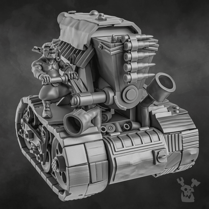 Orks Gobbo Wagon, proxy miniature, 28mm heroic scale unpainted resin, view 9