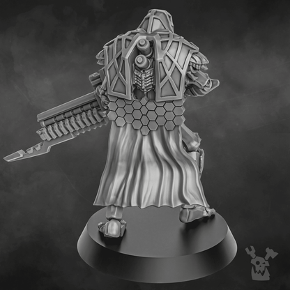 Necro Sniper Squad, proxy miniature, 28mm heroic scale unpainted resin, view 5