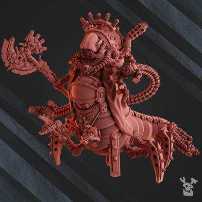 Machine Cult Archon Balthazar, Tech Priests proxy miniature, character, 28mm heroic scale unpainted resin, view 5