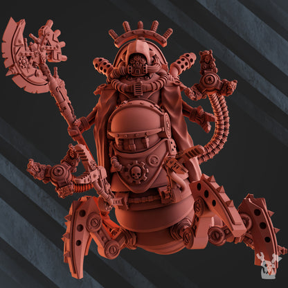 Machine Cult Archon Balthazar, Tech Priests proxy miniature, character, 28mm heroic scale unpainted resin, view 3