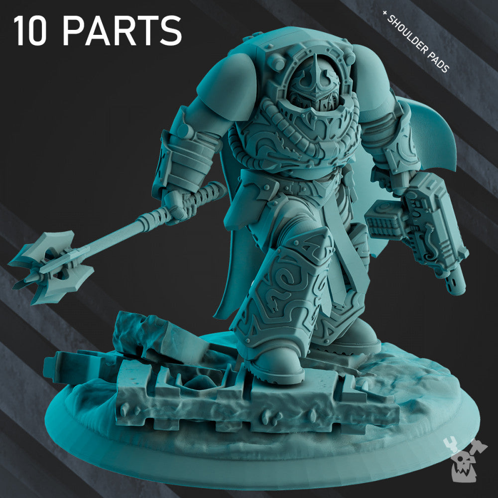 Space Knights Lord Master Brother Agemon, proxy miniature, character, 28mm heroic scale unpainted resin