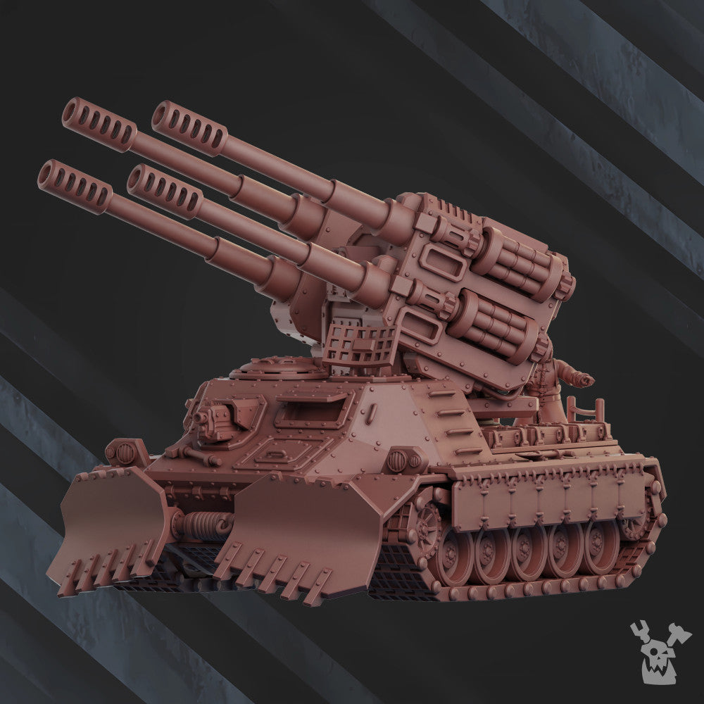 Frostborn Division Antiaircraft Cannon Ural Lynx Ul87, Imperial Army proxy miniature, flyer, 28mm heroic scale unpainted resi