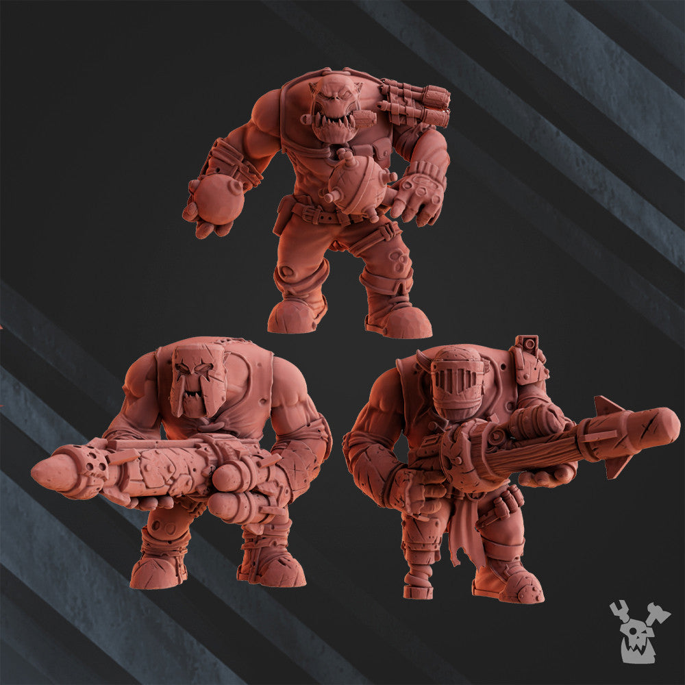 Orks Boombo Boyz Build Kit, proxy miniature, 28mm heroic scale unpainted resin