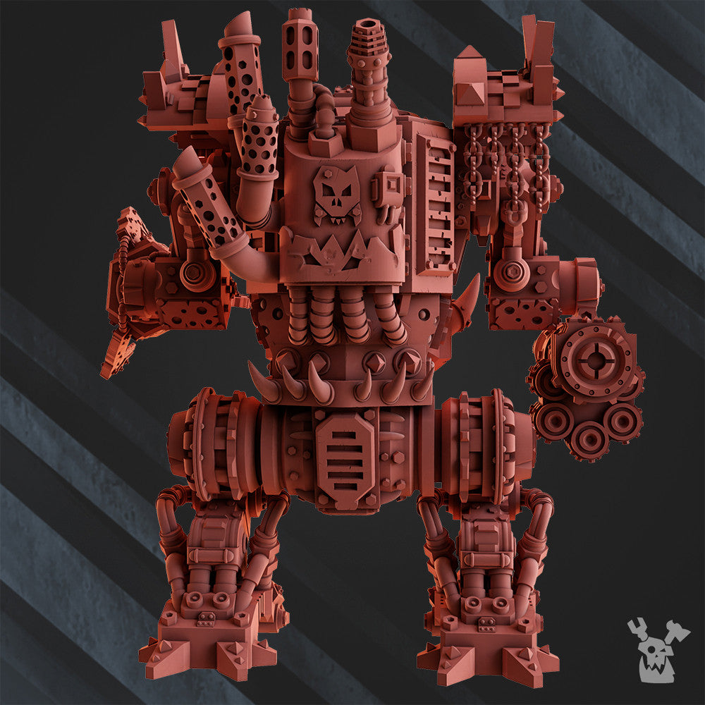 Orks Deff Box, proxy miniature, 28mm heroic scale unpainted resin, view 7
