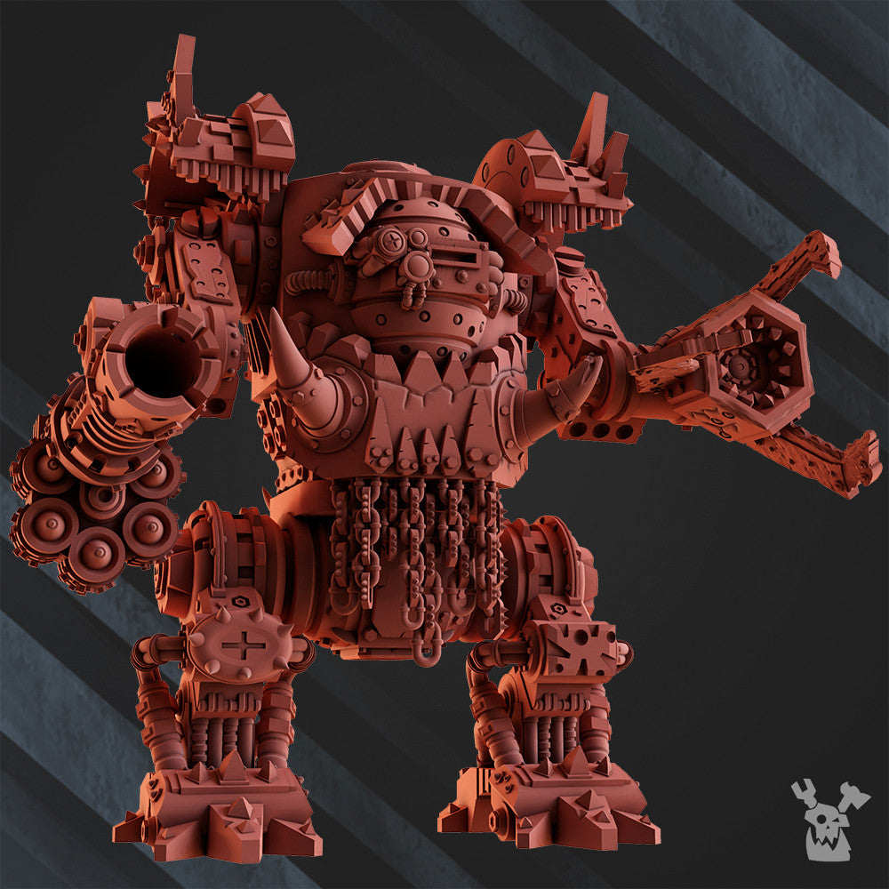 Orks Deff Box, proxy miniature, 28mm heroic scale unpainted resin, view 5