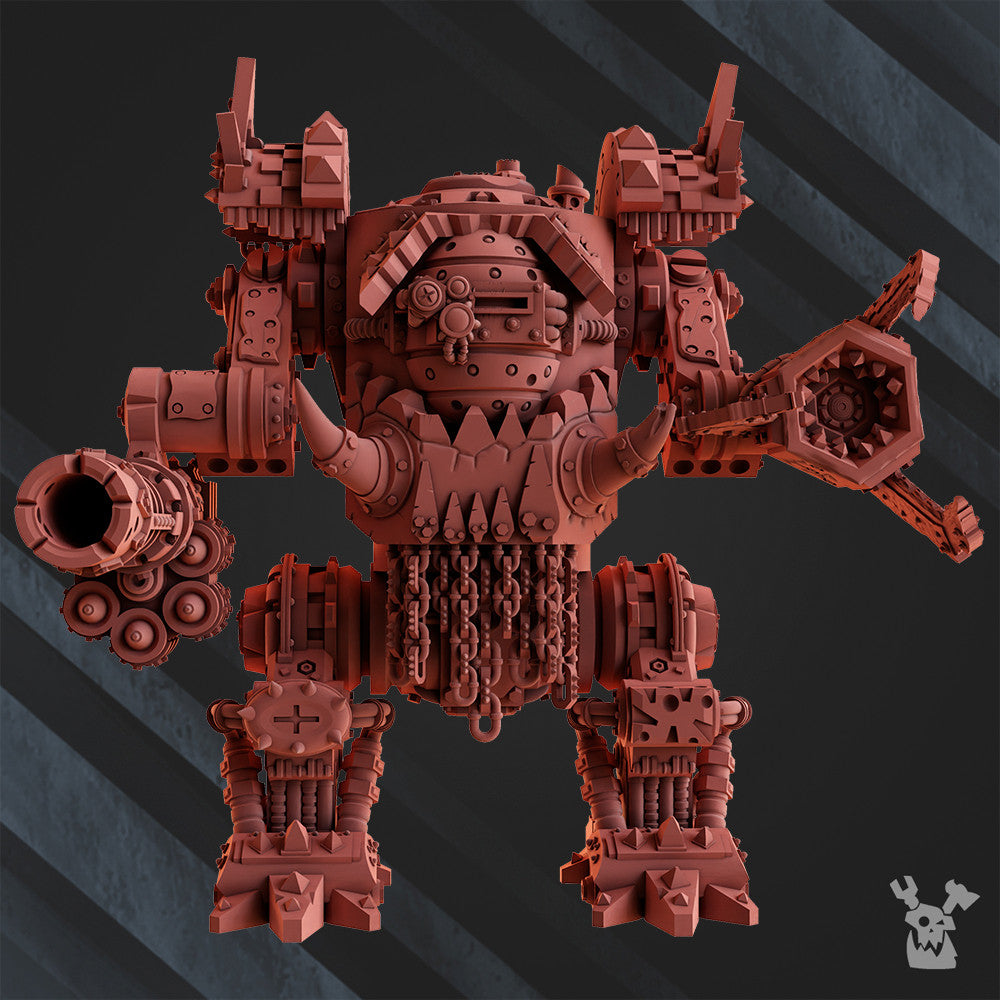 Orks Deff Box, proxy miniature, 28mm heroic scale unpainted resin, view 8