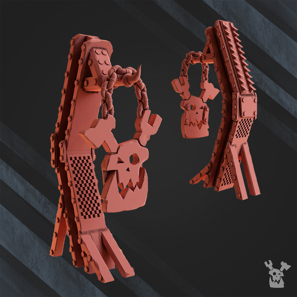 Orks Dakka Sign, proxy miniature, 28mm heroic scale unpainted resin, view 3