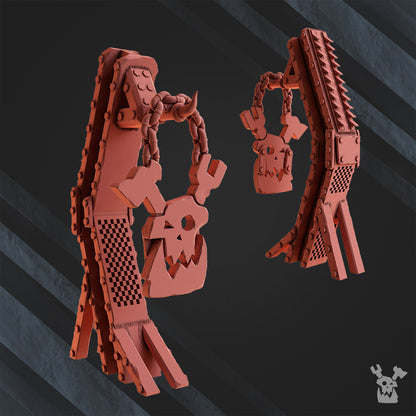 Orks Dakka Sign, proxy miniature, 28mm heroic scale unpainted resin, view 3