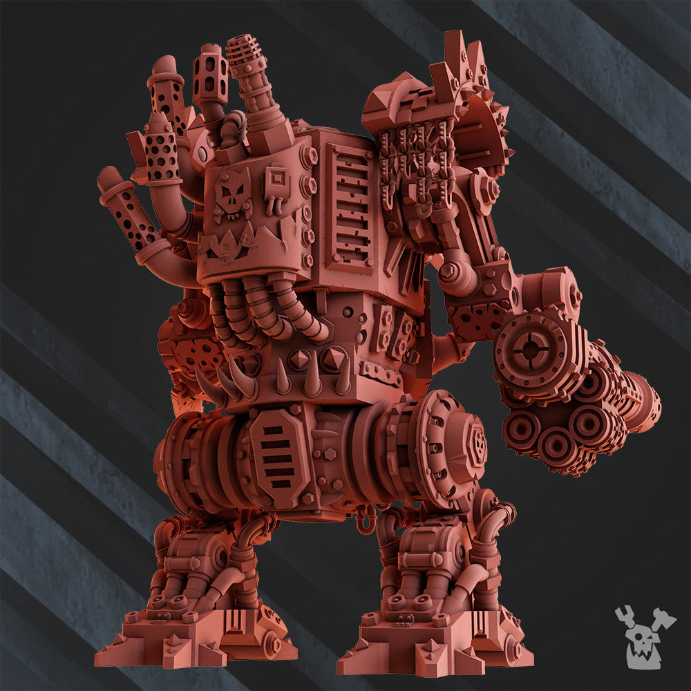 Orks Deff Box, proxy miniature, 28mm heroic scale unpainted resin, view 6