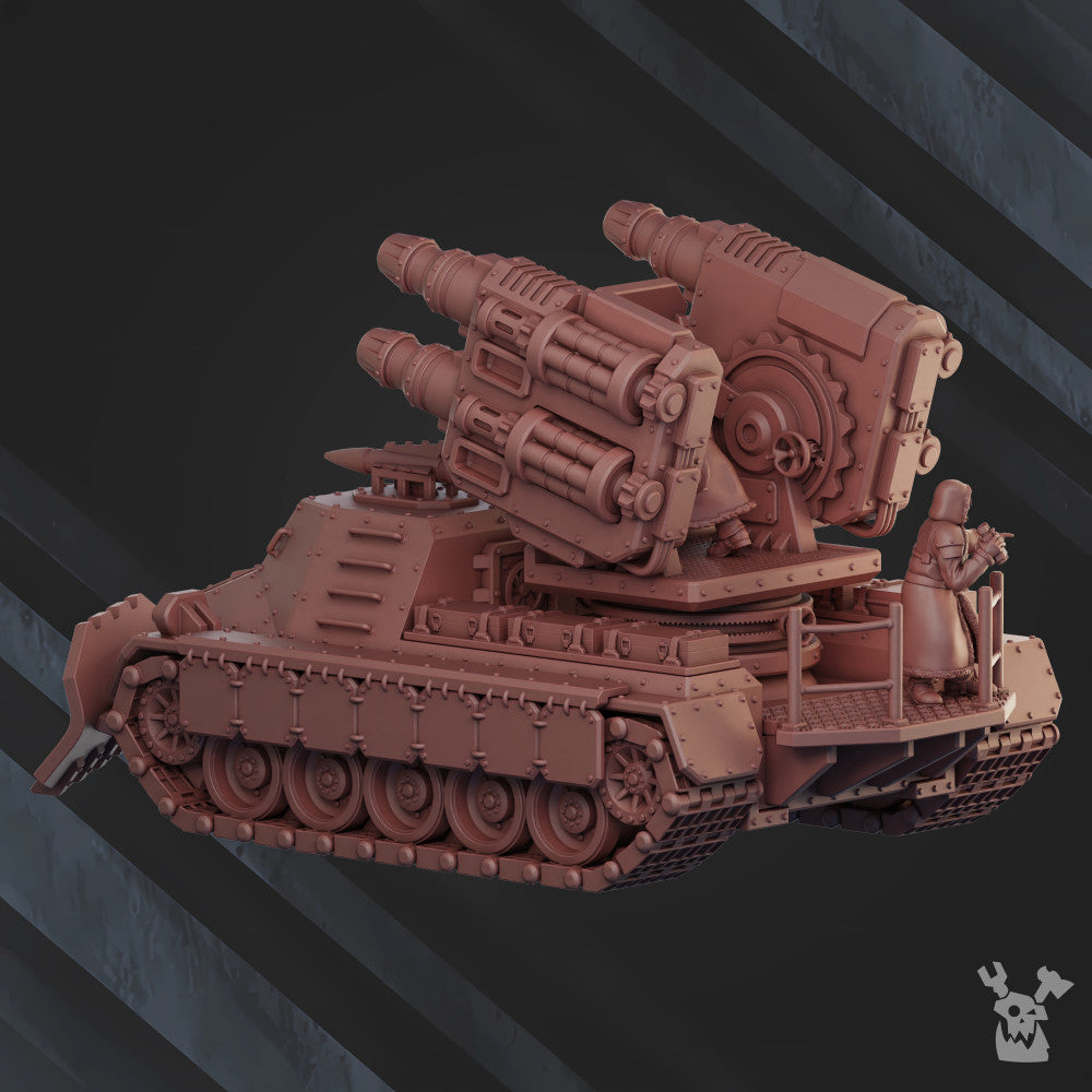 Frostborn Division Artillery Tank Red Napoleon Rn937, Imperial Army proxy miniature, 28mm heroic scale unpainted, view 2