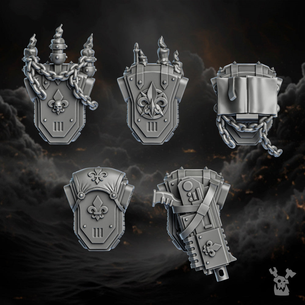Battle Sisters Backpacks Set, resin conversion bits, 28mm heroic scale unpainted resin