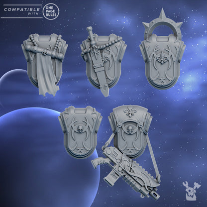 Battle Sisters Backpacks Set, resin conversion bits, 28mm heroic scale unpainted resin
