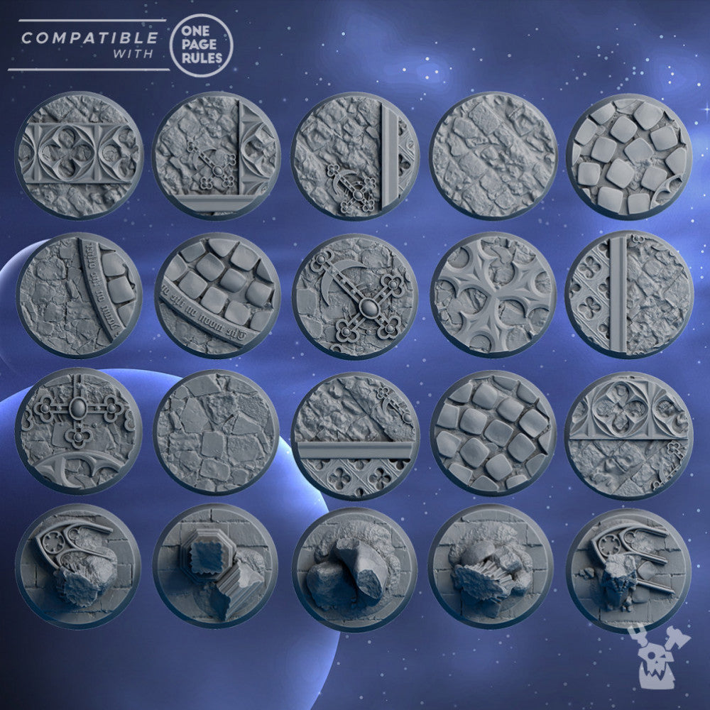 Battle Sisters Bases 32Mm, resin miniature bases, 28mm heroic scale unpainted resin