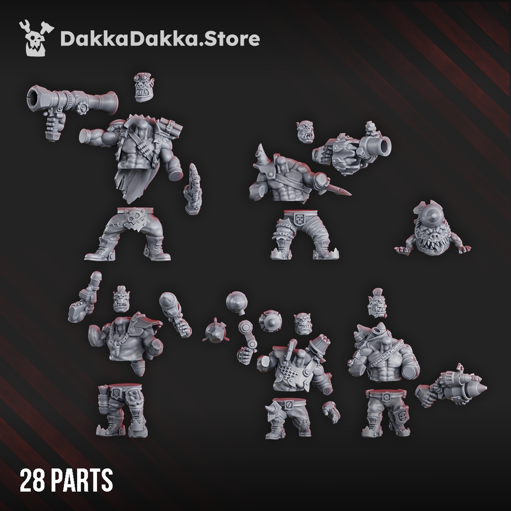 Orks Blak Orks Mob, proxy miniature, squad, 28mm heroic scale unpainted resin, view 5