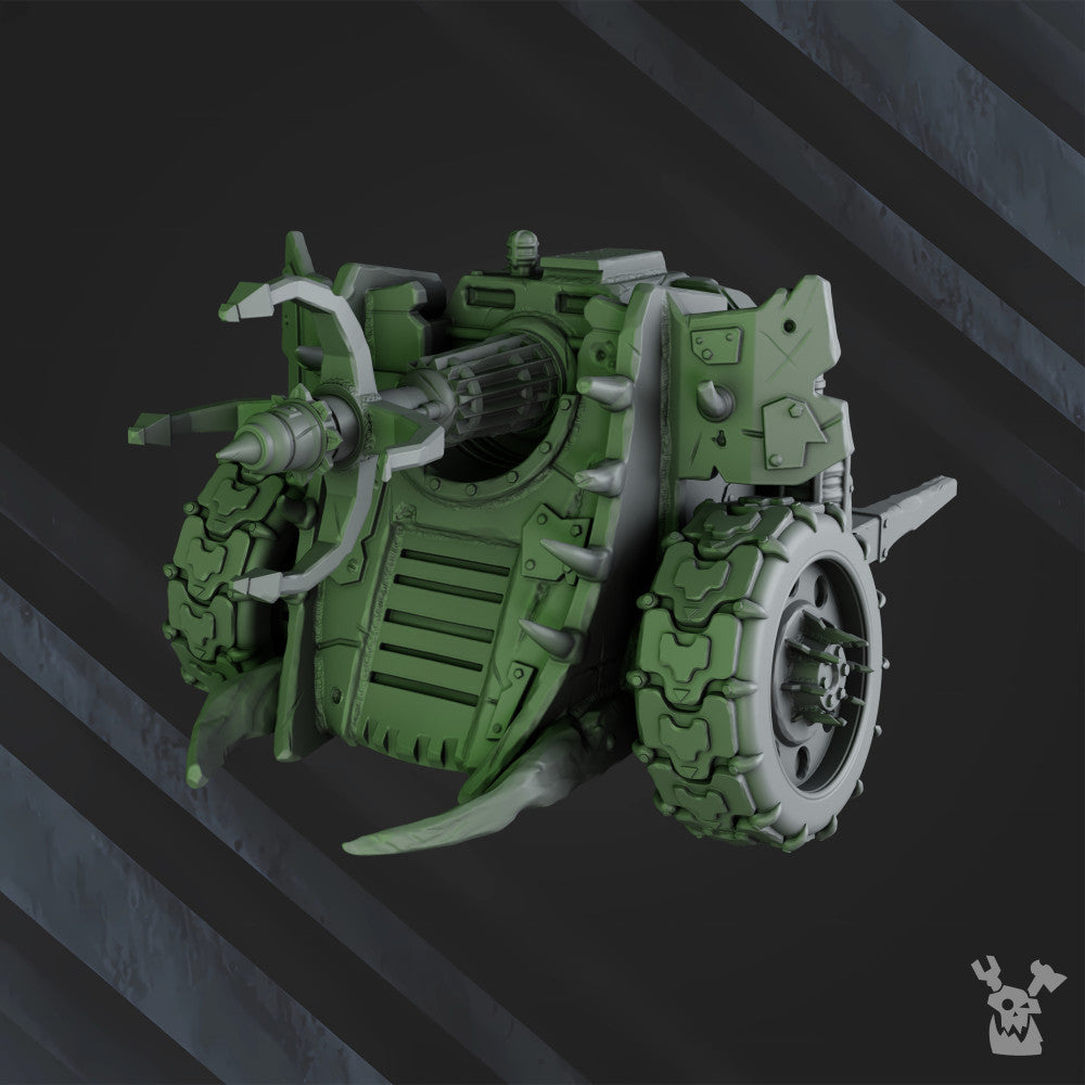 Orks Big Wheelz Gat, proxy miniature, 28mm heroic scale unpainted resin, view 6