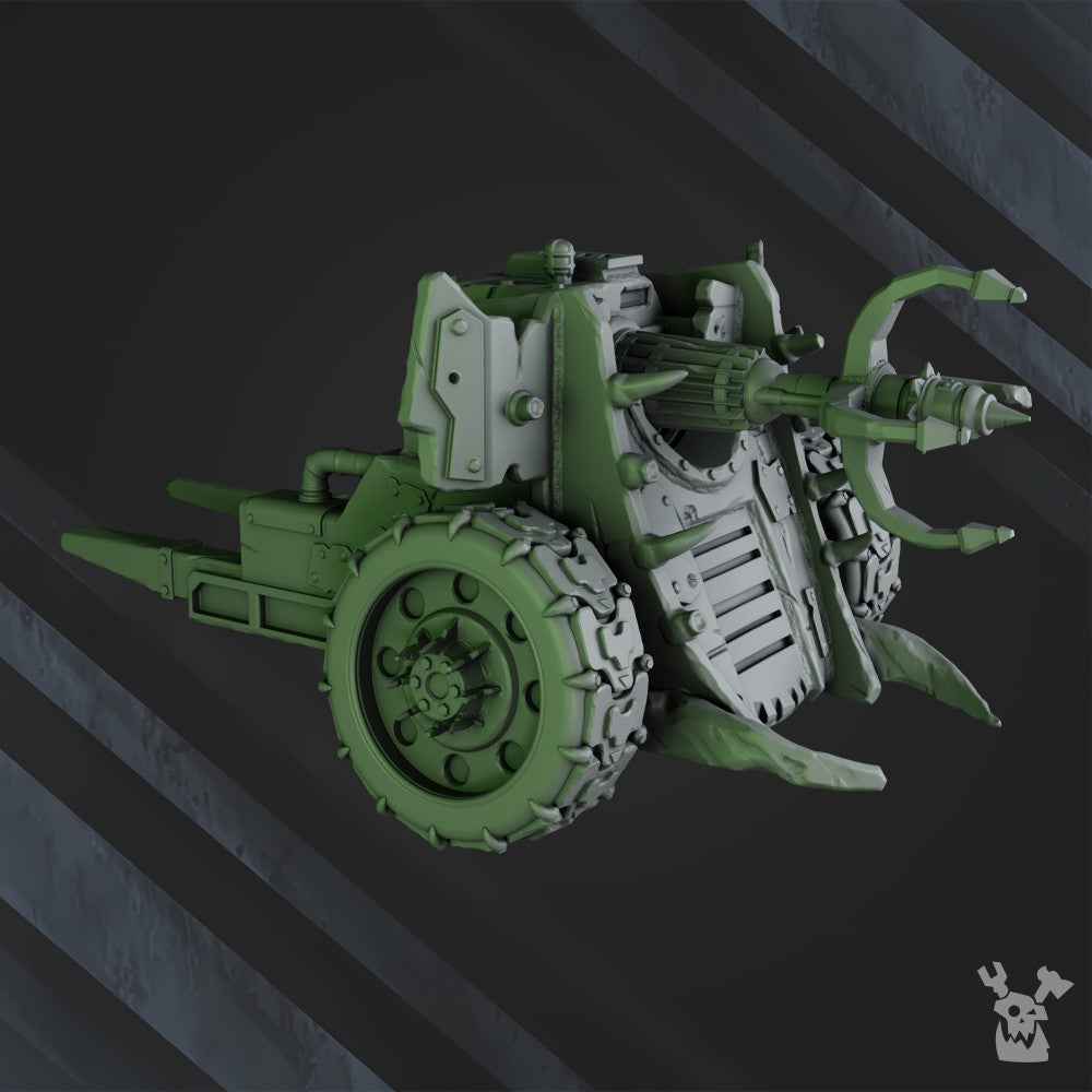 Orks Big Wheelz Gat, proxy miniature, 28mm heroic scale unpainted resin, view 7