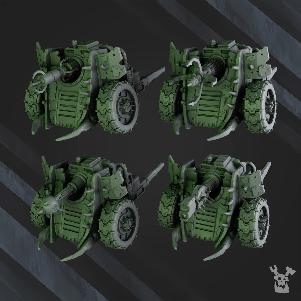 Orks Big Wheelz Gat, proxy miniature, 28mm heroic scale unpainted resin, view 5