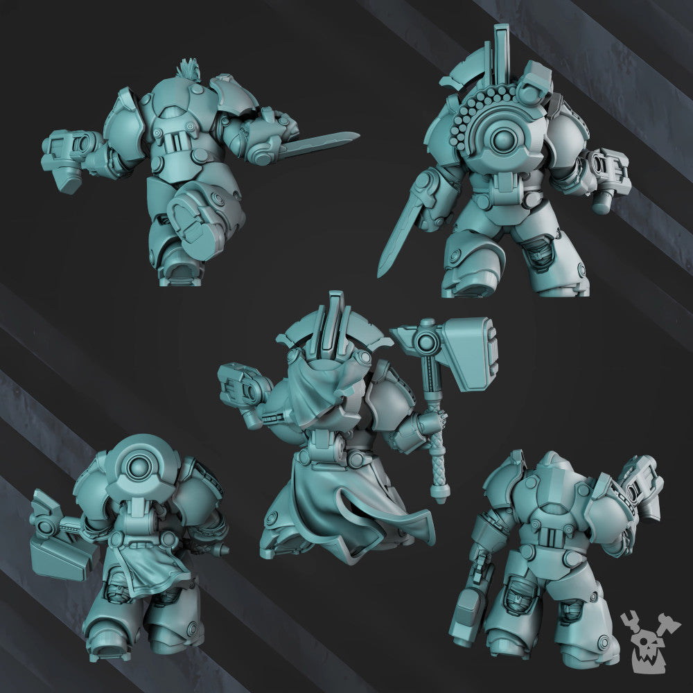 Space Dwarf Black Mountain Guardians Build Kit, proxy miniature, 28mm heroic scale unpainted resin, view 2
