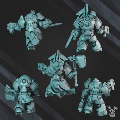 Space Dwarf Black Mountain Guardians Build Kit, proxy miniature, 28mm heroic scale unpainted resin, view 2