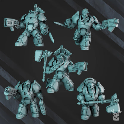 Space Dwarf Black Mountain Guardians Build Kit, proxy miniature, 28mm heroic scale unpainted resin