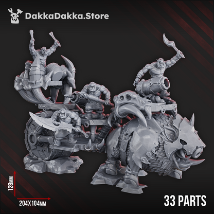 Orks Big Porkaz Carta, proxy miniature, 28mm heroic scale unpainted resin, view 6