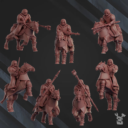 Frostborn Division Budyonnys Cavalry Squad, Imperial Army proxy miniature, 28mm heroic scale unpainted resin
