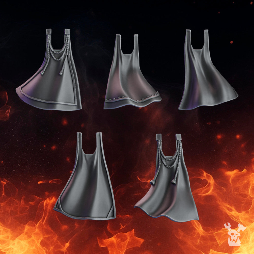 Crusader Knights Capes, resin conversion bits, bits, 28mm heroic scale unpainted resin