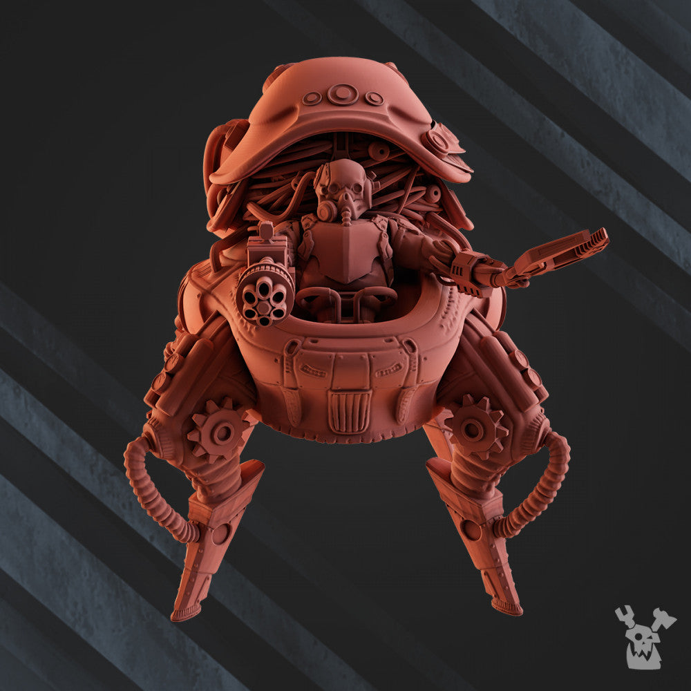 Machine Cult Kt-08 Crasher V3, Tech Priests proxy miniature, 28mm heroic scale unpainted resin, view 4