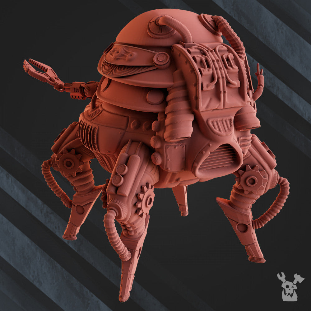 Machine Cult Kt-08 Crasher V3, Tech Priests proxy miniature, 28mm heroic scale unpainted resin, view 5