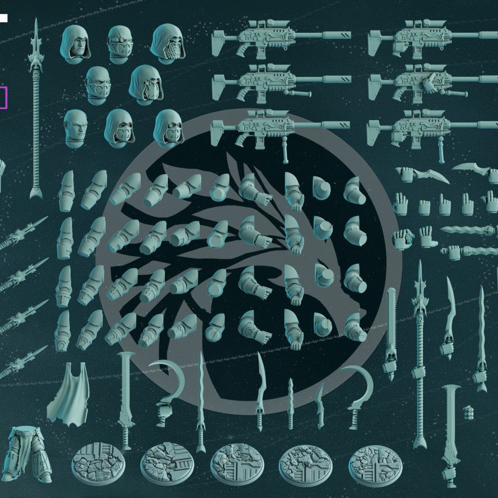 Space Knights Core Set, resin conversion bits, bits, 28mm heroic scale unpainted resin, view 2