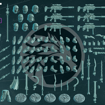 Space Knights Core Set, resin conversion bits, bits, 28mm heroic scale unpainted resin, view 2