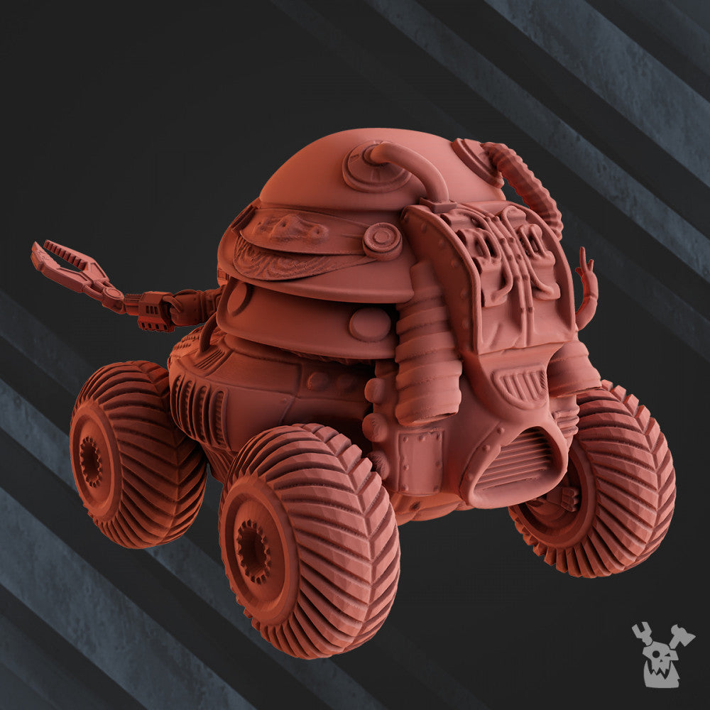 Machine Cult Kt-08 Crasher V2, Tech Priests proxy miniature, 28mm heroic scale unpainted resin, view 3