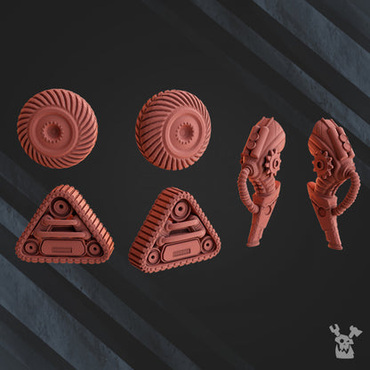 Machine Cult Kt-08 Crasher V2, Tech Priests proxy miniature, 28mm heroic scale unpainted resin, view 6