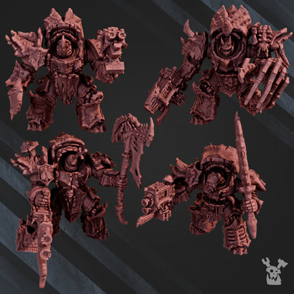 Plague Knights Destroyer Squad, proxy miniature, 28mm heroic scale unpainted resin, view 7