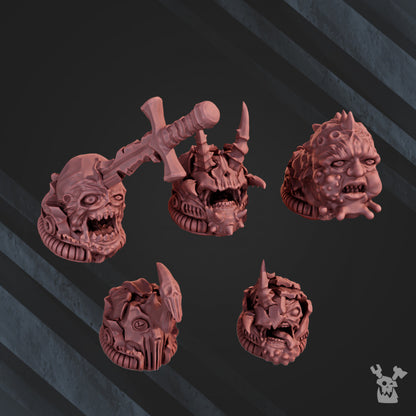 Plague Knights Destroyer Squad, proxy miniature, 28mm heroic scale unpainted resin