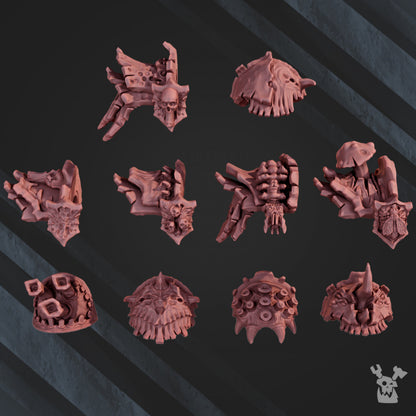 Plague Knights Destroyer Squad, proxy miniature, 28mm heroic scale unpainted resin, view 3