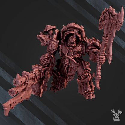 Plague Knights Destroyer Squad, proxy miniature, 28mm heroic scale unpainted resin, view 8