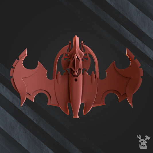 Dark Eldar Darkvoid Bomber, proxy miniature, 28mm heroic scale unpainted resin, view 2