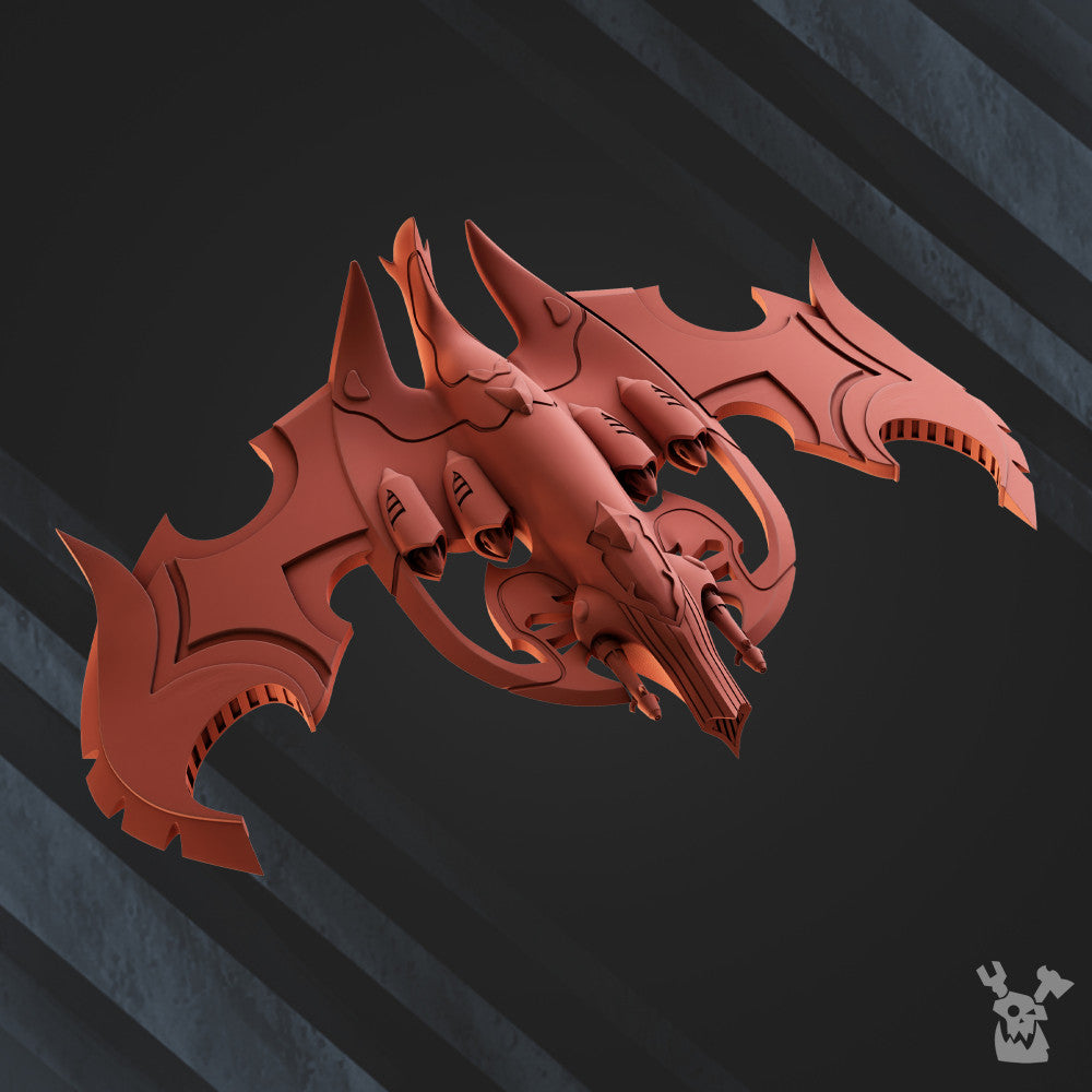 Dark Eldar Darkvoid Bomber, proxy miniature, 28mm heroic scale unpainted resin, view 4
