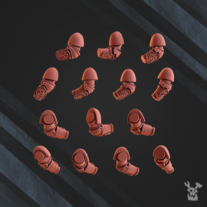 Flame Knights Dragon Armor Jetpack Squad, proxy miniature, 28mm heroic scale unpainted resin, view 5
