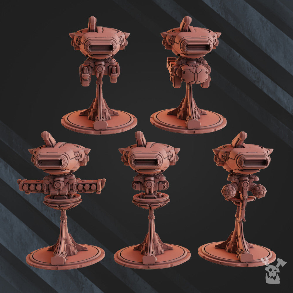 Tuai Drones, proxy miniature, 28mm heroic scale unpainted resin, view 6