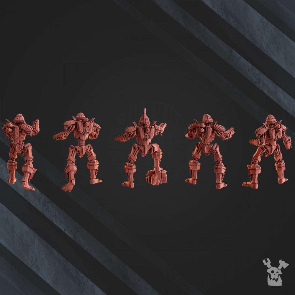 Necro Command Squad Lychguards With Sword And Shield, proxy miniature, 28mm heroic scale, view 4