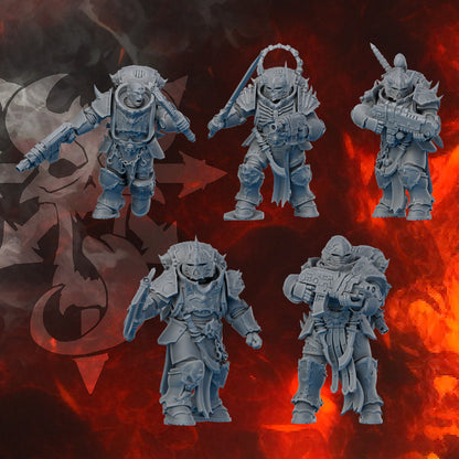 Dark Dark Space Knights Exalted Assembly Kit, Dark Space Knights proxy miniature, build kit, 28mm heroic scale unpainted resi