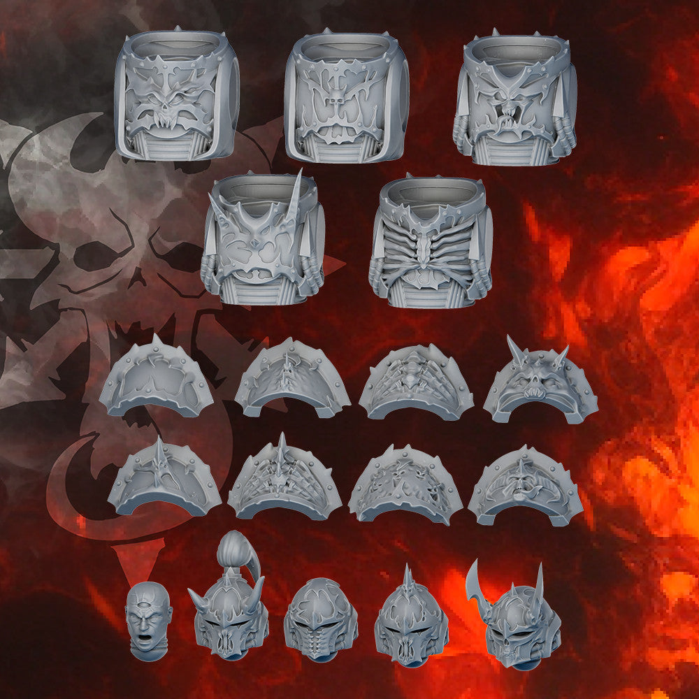 Dark Dark Space Knights Exalted Assembly Kit, Dark Space Knights proxy miniature, build kit, 28mm heroic scale unpainted, vie