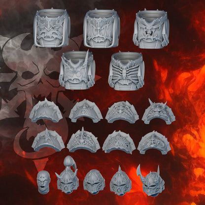 Dark Dark Space Knights Exalted Assembly Kit, Dark Space Knights proxy miniature, build kit, 28mm heroic scale unpainted, vie