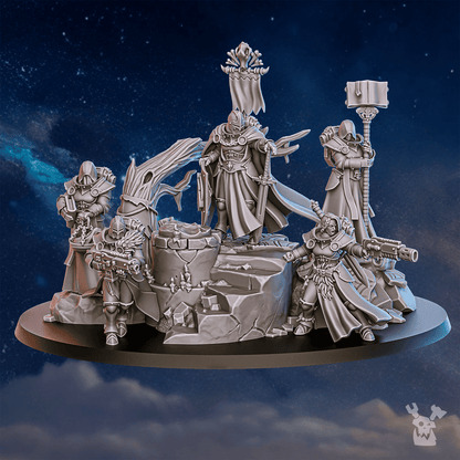 Battle Sisters Frost Commune, proxy miniature, 28mm heroic scale unpainted resin